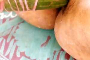 Cucumber inserted into my pussy