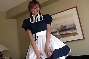 Amazing ho busty UK asian maid n glasses solo