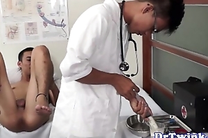 Asian doctor rimming twink bar-room