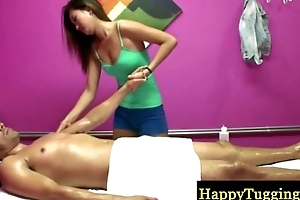 Asian masseur gets her client horny