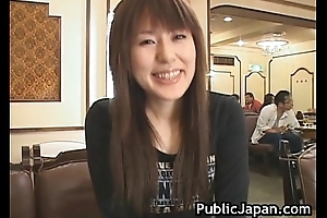 Hot Japanese doll gets some hard public