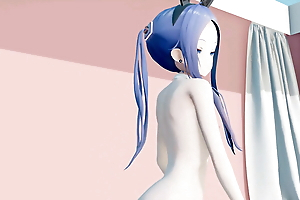MMD lo chan, stir up it - hentai mmd dance, come on to trifle costume, blue hair edit, smixix