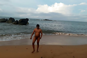 Indian twink nude in the matter of nurture on the beach