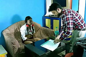 Indian teacher fucked hot student at private tuition time!! Real Indian teen sex