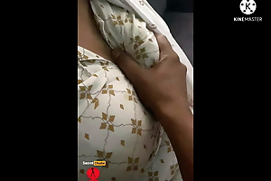 Indian girl fondles The brush Hot boobs and nipples with Hindi audio