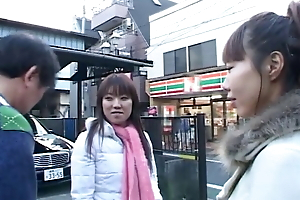 Japanese girls domineer some slaves for public sissy humiliation!