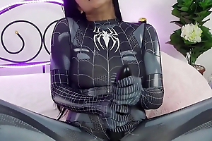 Cum in Spiderman costume