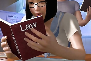 Asian Girl Studying While Getting Anal - 3D Hentai