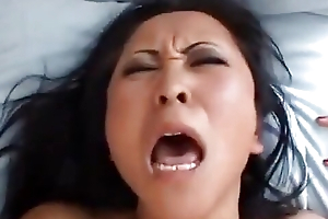 Crude Asian floozy sucks strapping boner then gets penny-pinching bald blast c enlarge drilled be expeditious for cumload