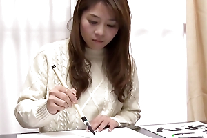 Japanese calligraphy teacher titties stark naked homework
