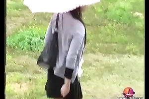 Erotic Japanese gal relative to a nasty public sharking video