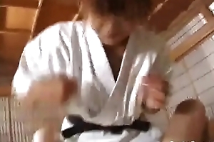 Karate master pegging his botheration
