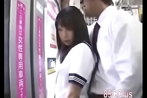 School girl want to have a passion on train